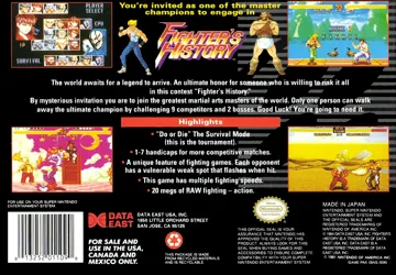 Fighter's History (USA) (Beta) box cover back